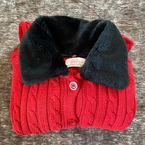 Red knit cropped sweater